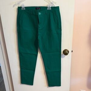 Green Ankle Stretch Pants